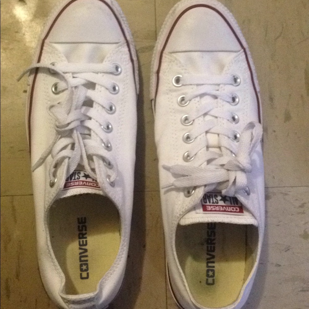 Low Top White Converse M-9 and W-11